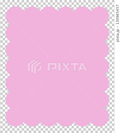 雲みたいなもくもくの四角形ピンク 130965457