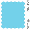 雲みたいなもくもくの四角形水色 130965459