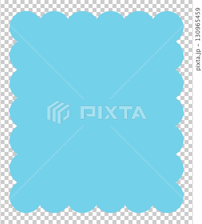 Cloud-like, fluffy, square, light blue 130965459