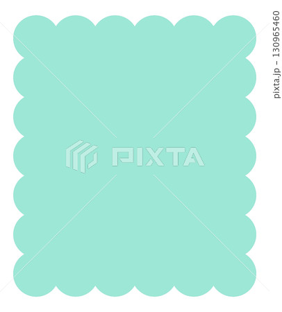 雲みたいなもくもくの四角形緑 130965460