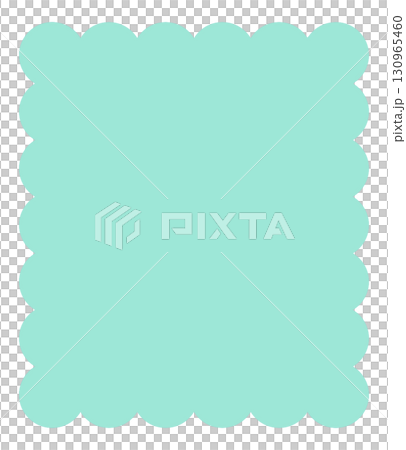 雲みたいなもくもくの四角形緑 130965460