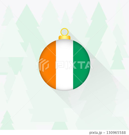 Ivory Coast National Flag Christmas Decoration. Ivory Coast National Flag Christmas Decoration. 130965588