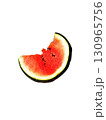 A slice of ripe and juicy watermelon on a white background 130965756
