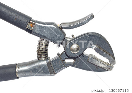 a pipe wrench on a transparent surface 130967116