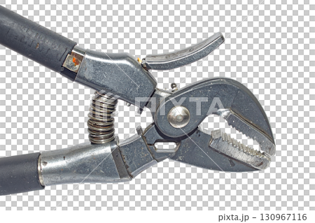 a pipe wrench on a transparent surface 130967116