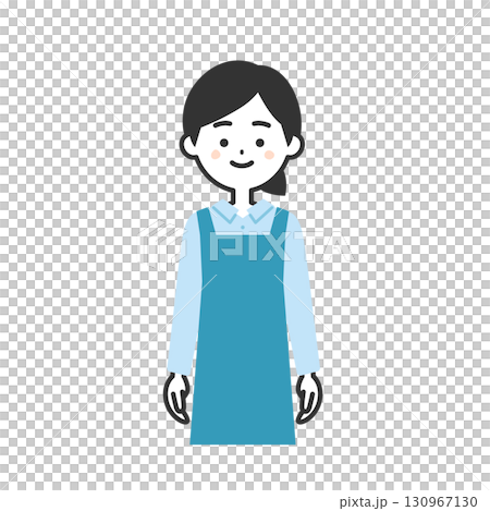 エプロン姿の女性イラスト 130967130