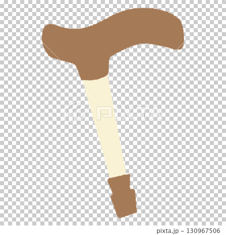 Hand-drawn illustration of a walking stick 130967506