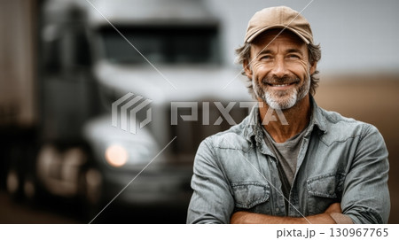A portrait of a man track driver 130967765