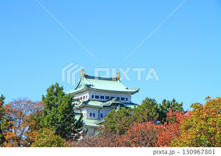 愛知県名古屋市、秋の名古屋城の風景 愛知県名古屋市、秋の名古屋城の風景 130967801