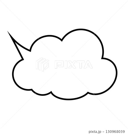 シンプルな吹き出しのイラスト もこもこ シンプルな吹き出しのイラスト もこもこ 130968039