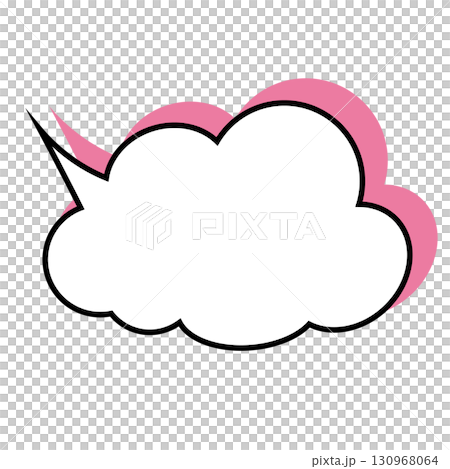 シンプルな吹き出しのイラスト もこもこ シンプルな吹き出しのイラスト もこもこ 130968064