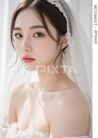 ウェディングドレスを着た女性 130968196