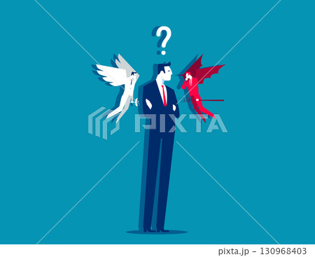 Choice. Difficult decision of businessman Choice. Difficult decision of businessman 130968403