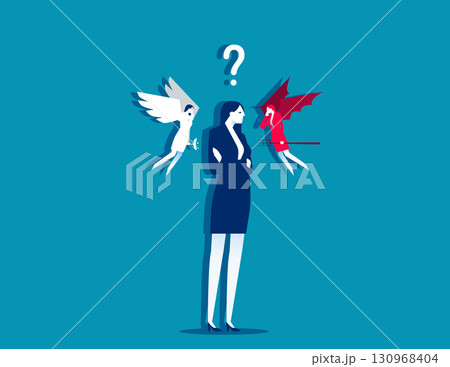 Choice. Difficult decision of businesswoman 130968404