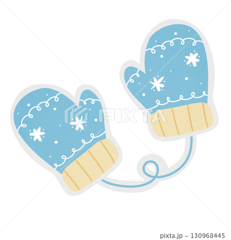 Blue Christmas gloves 130968445