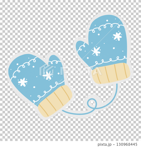 Blue Christmas gloves 130968445