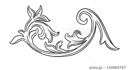 Hand drawing scroll twisted decorative design element vector 130968787