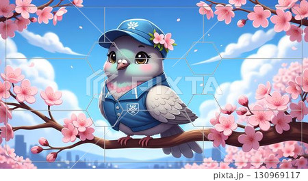 Puzzle Adorable Pigeon in Springtime Cherry Blossom Puzzle Adorable Pigeon in Springtime Cherry Blossom 130969117