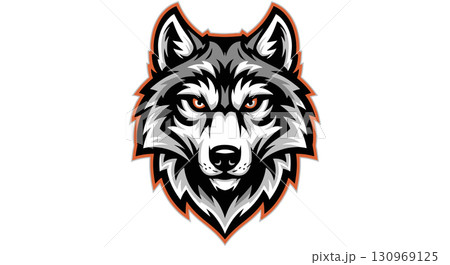 Fierce Gray Wolf Mascot Logo Design 130969125