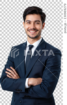 Man Suit Elegant. A young Caucasian man with short dark hair, wearing a dark blue suit and white shirt (no Man Suit Elegant. A young Caucasian man with short dark hair, wearing a dark blue suit and white shirt (no 130969279