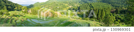 日本の田舎の棚田の風景、棚田の水田 日本の田舎の棚田の風景、棚田の水田 130969301