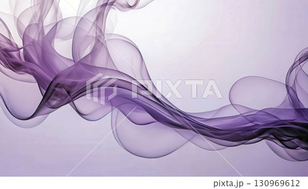 Abstract Purple Smoke Waves Floating on a Gradient Background. 130969612