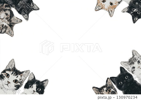 可愛い子猫のフレーム 130970234