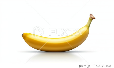 Fresh yellow banana on a simple white background with natural curves Fresh yellow banana on a simple white background with natural curves 130970408