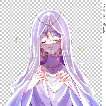 算命女士舉起她的手面紗 130970477