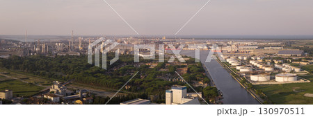 aerial shot showcasing its chemical petrochemical and port industries 130970511