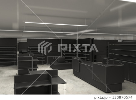 commercial premises, shop, interior visualization, 3D illustration commercial premises, shop, interior visualization, 3D illustration 130970574