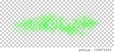 Green smoke or fog on transparent background, glowing mist effect template or mockup for toxic gas or magic spell 130971059