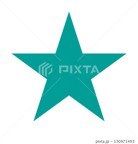 青緑のスターのマーク 130971493