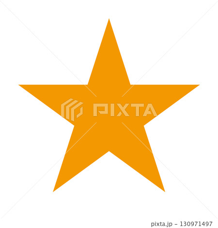 オレンジ色のスターのマーク 130971497