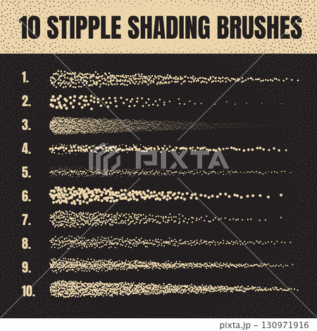 Ink scatter brush, stipple drawing and...のイラスト素材 [130971916] - PIXTA