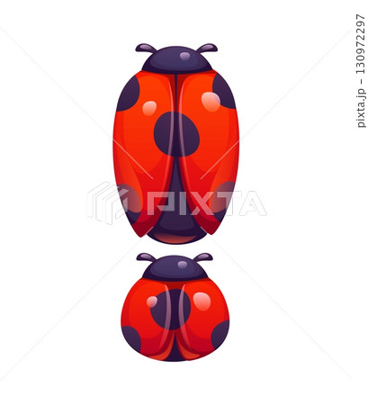 Ladybug insect cartoon font punctuation exclamation mark. Red lady bug English type symbol, spring ladybug beetle vector kids ABC typeset element. Cute insect font mark or alphabet typeface sign Ladybug insect cartoon font punctuation exclamation mark. Red lady bug English type symbol, spring ladybug beetle vector kids ABC typeset element. Cute insect font mark or alphabet typeface sign 130972297