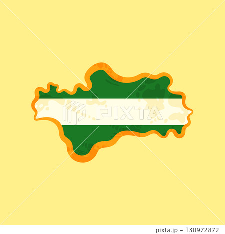 Andalusia - Map colored with the flag 130972872
