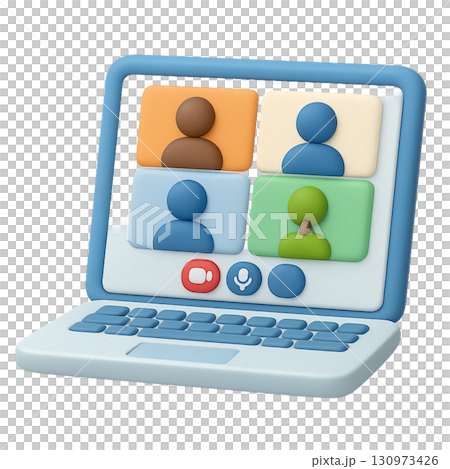 線上會議的電腦螢幕 線上會議的電腦螢幕 130973426