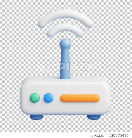 電波を飛ばしているWifiの機械 130973433