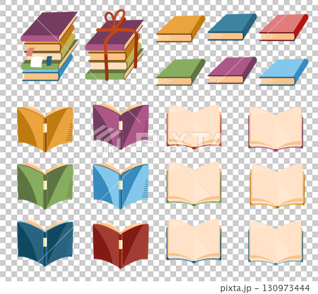 一組時尚而平靜的書籍插圖 130973444