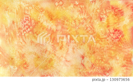 Bright grunge textured orange yellow watercolor granulated texture background. Terra-cotta watercolour grainy rust textured illustration for lava, heat spray design, abstract hand painting background Bright grunge textured orange yellow watercolor granulated texture background. Terra-cotta watercolour grainy rust textured illustration for lava, heat spray design, abstract hand painting background 130973656