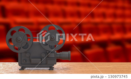 The Black camera for cinema or entertainment concept 3d Rendering 130973745