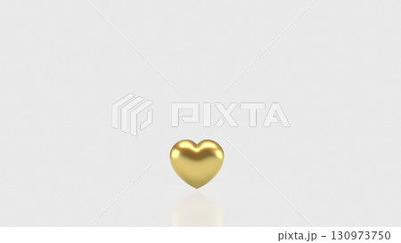 The Gold Heart on white background for love concept 3d Rendering. 130973750