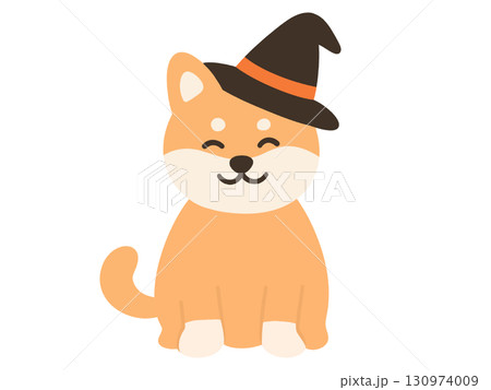 ハロウィンの仮装をした柴犬のイラスト ハロウィンの仮装をした柴犬のイラスト 130974009