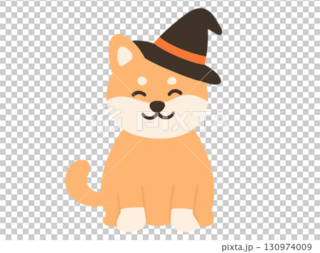 ハロウィンの仮装をした柴犬のイラスト ハロウィンの仮装をした柴犬のイラスト 130974009