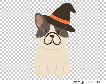 萬聖節裝扮的法國鬥牛犬插圖 130974019