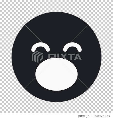 笑顔のシンプルなアイコン【修正版】(顔部分黒塗り・白線版) 笑顔のシンプルなアイコン【修正版】(顔部分黒塗り・白線版) 130974225