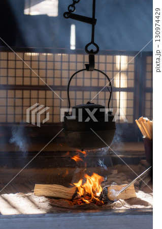 【囲炉裏素材】妻籠宿・脇本陣奥谷の囲炉裏【長野県】 【囲炉裏素材】妻籠宿・脇本陣奥谷の囲炉裏【長野県】 130974429