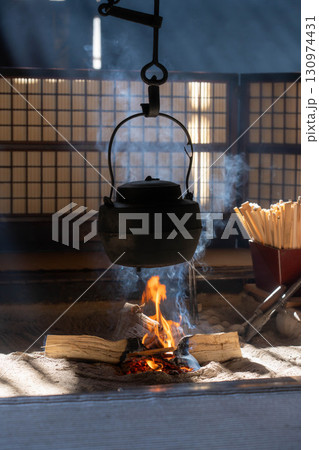 【囲炉裏素材】妻籠宿・脇本陣奥谷の囲炉裏【長野県】 【囲炉裏素材】妻籠宿・脇本陣奥谷の囲炉裏【長野県】 130974431