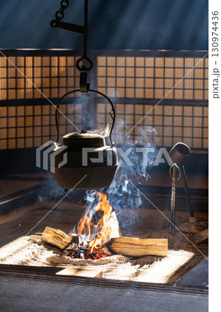 【囲炉裏素材】妻籠宿・脇本陣奥谷の囲炉裏【長野県】 【囲炉裏素材】妻籠宿・脇本陣奥谷の囲炉裏【長野県】 130974436